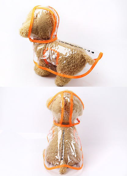 Transparent pet raincoat