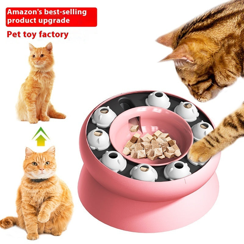 Amazon Rotating Food Leakage Feeding Cat Bowl Puzzle Cat Toy