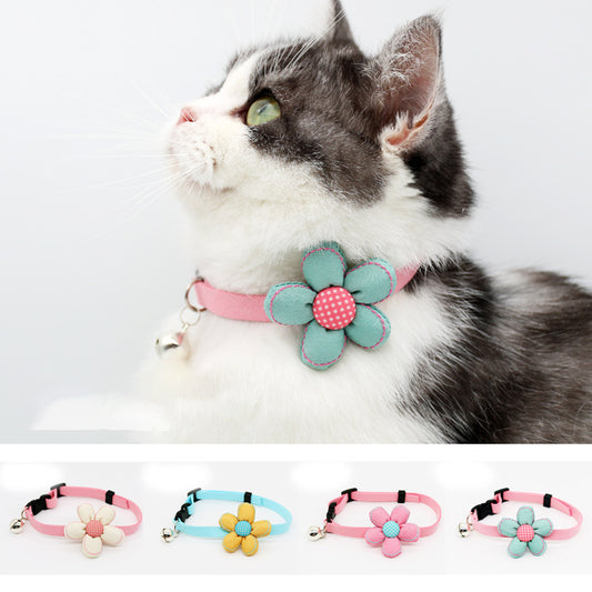 Flowers Small Fresh Cat Bell Collar Teddy Small Dog Collar