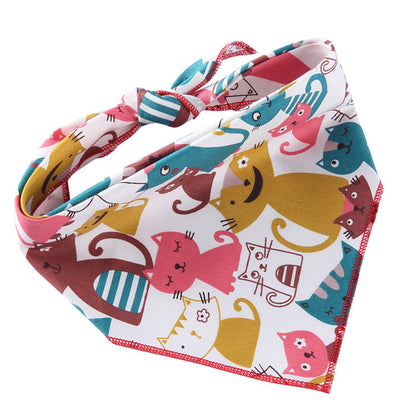 Adjustable Dog Bandana Cotton Pet Neckerchief Cat Triangle Scarf