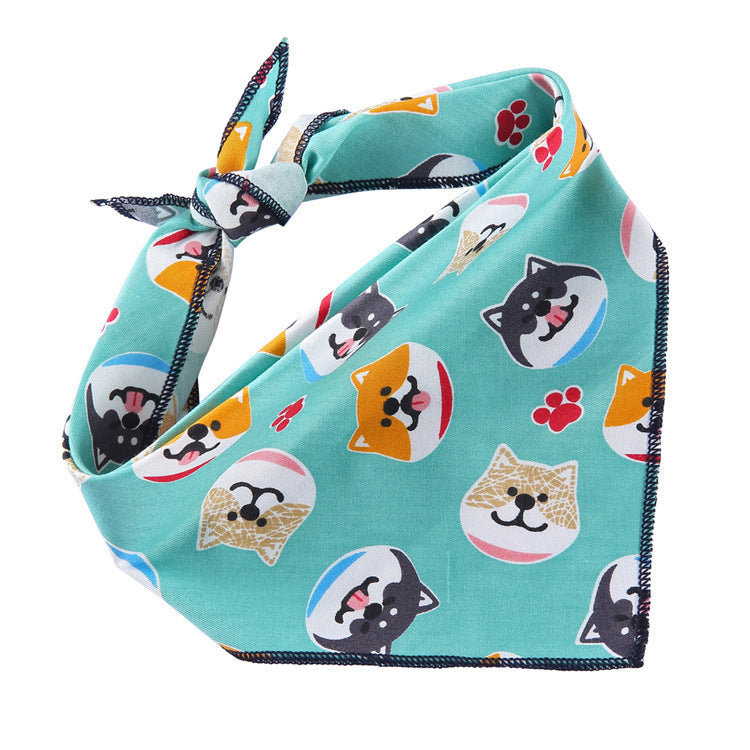 Adjustable Dog Bandana Cotton Pet Neckerchief Cat Triangle Scarf