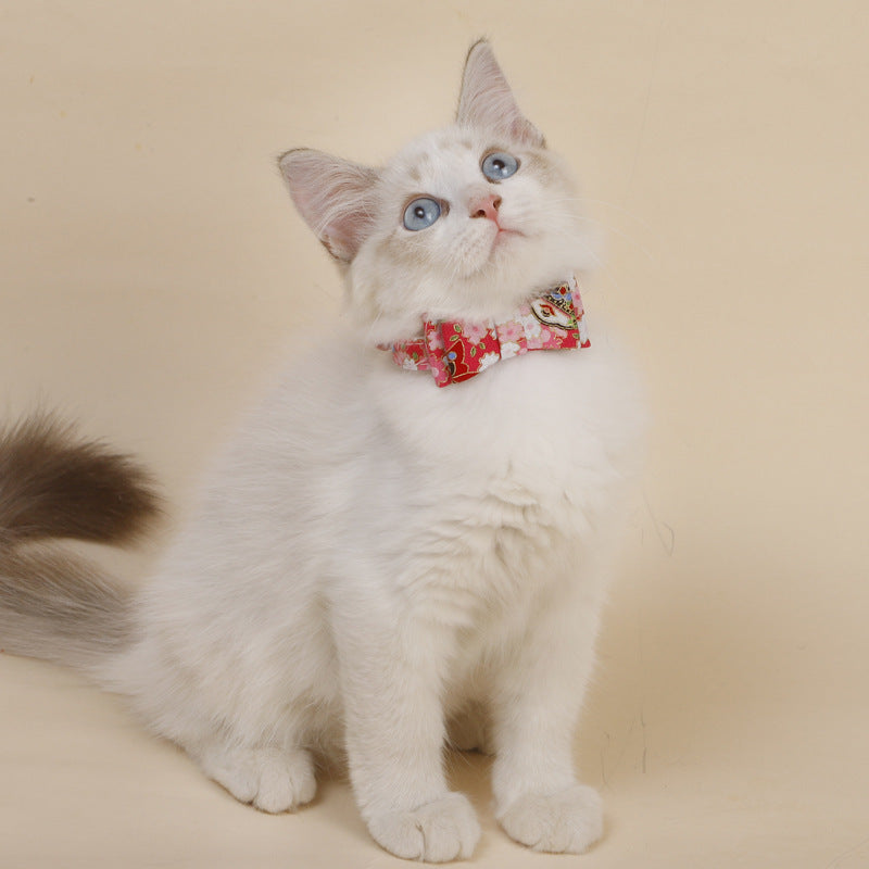 Three-dimensional bow pet cat accessories