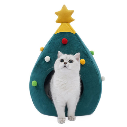 Pet Christmas Tree Cat Cat Bed Cat Mat Kennel Felt Litter Cat Supplies