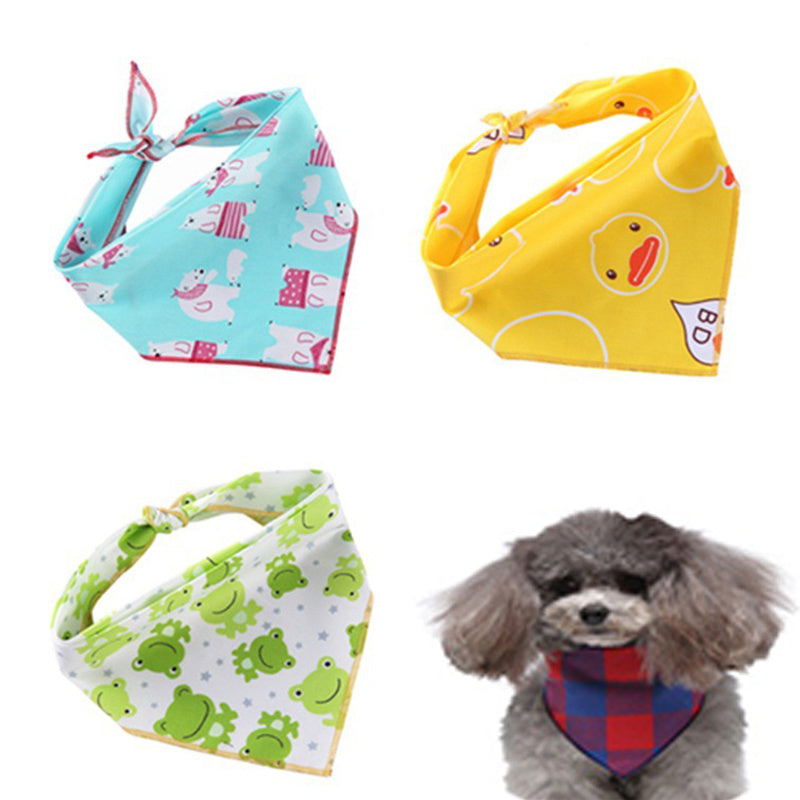 Adjustable Dog Bandana Cotton Pet Neckerchief Cat Triangle Scarf