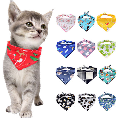 Adjustable Dog Bandana Cotton Pet Neckerchief Cat Triangle Scarf